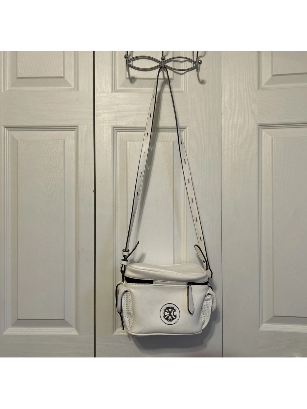 Christian Lacroix White Crossbody Bag with Black Accent Trim